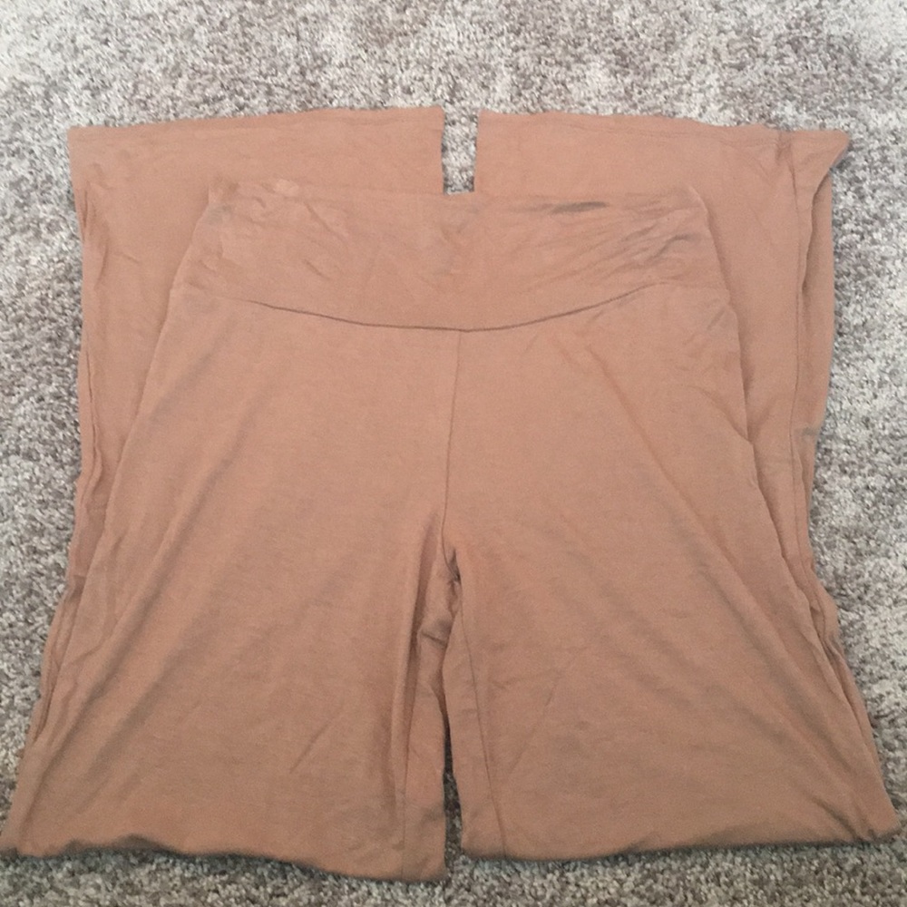 Wide leg brown palazzo pant